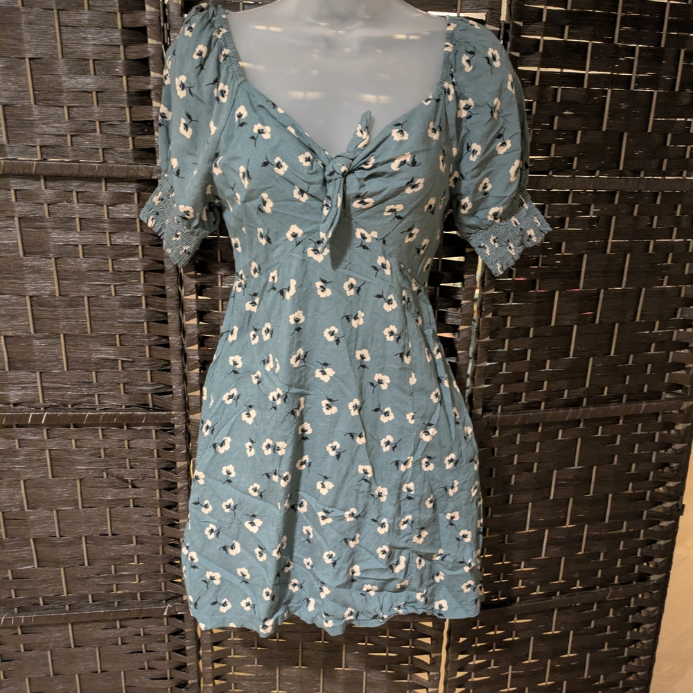 Mimi Chica Teal Floral Mini Dress